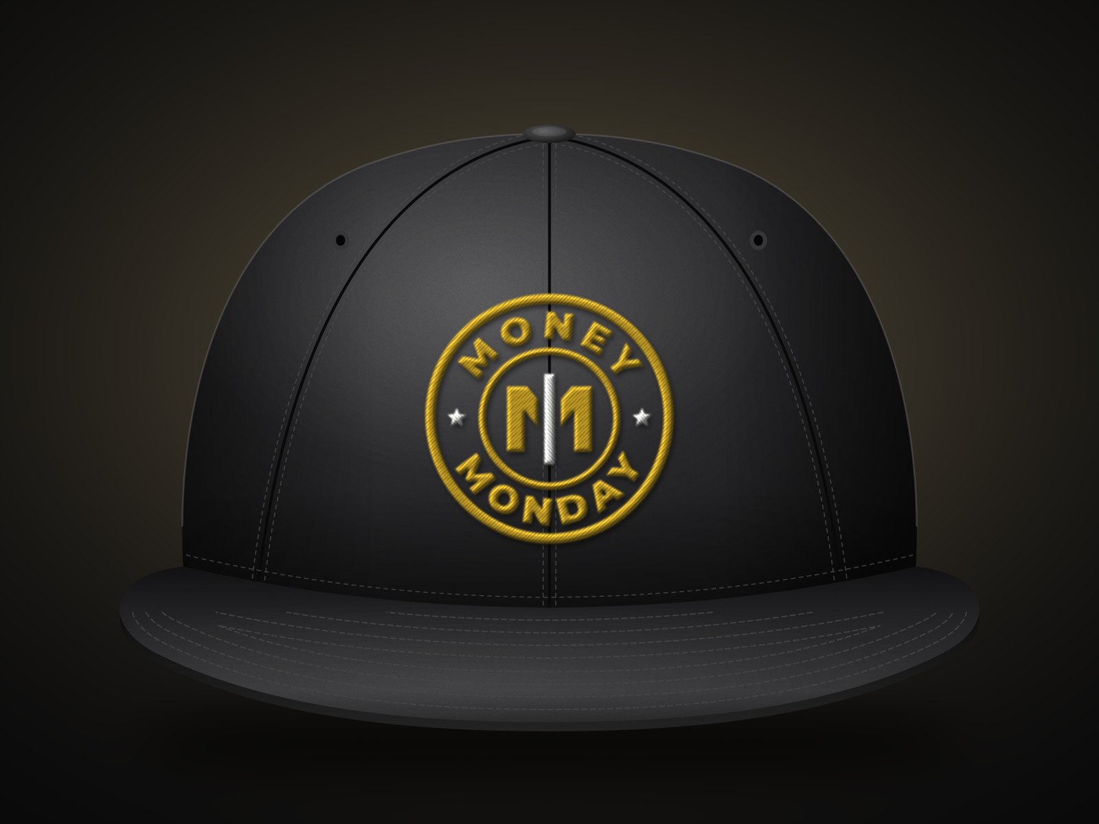 MONEY MONDAY Emblem Cap, Classic Gold & White